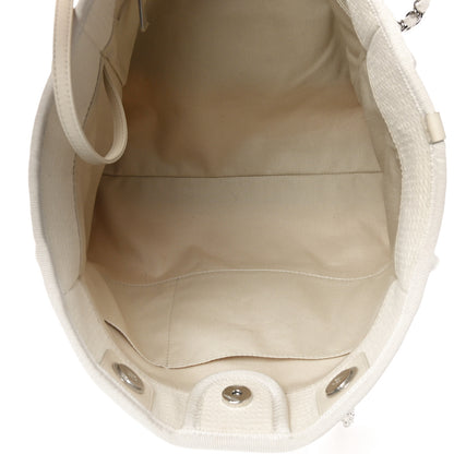 Chanel Mixed Fibers Small Deauville Tote White 6 of 11