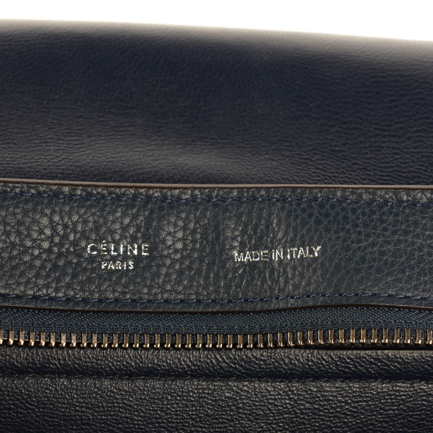 Celine Drummed Calfskin Suede Medium Trapeze Navy 7 of 10