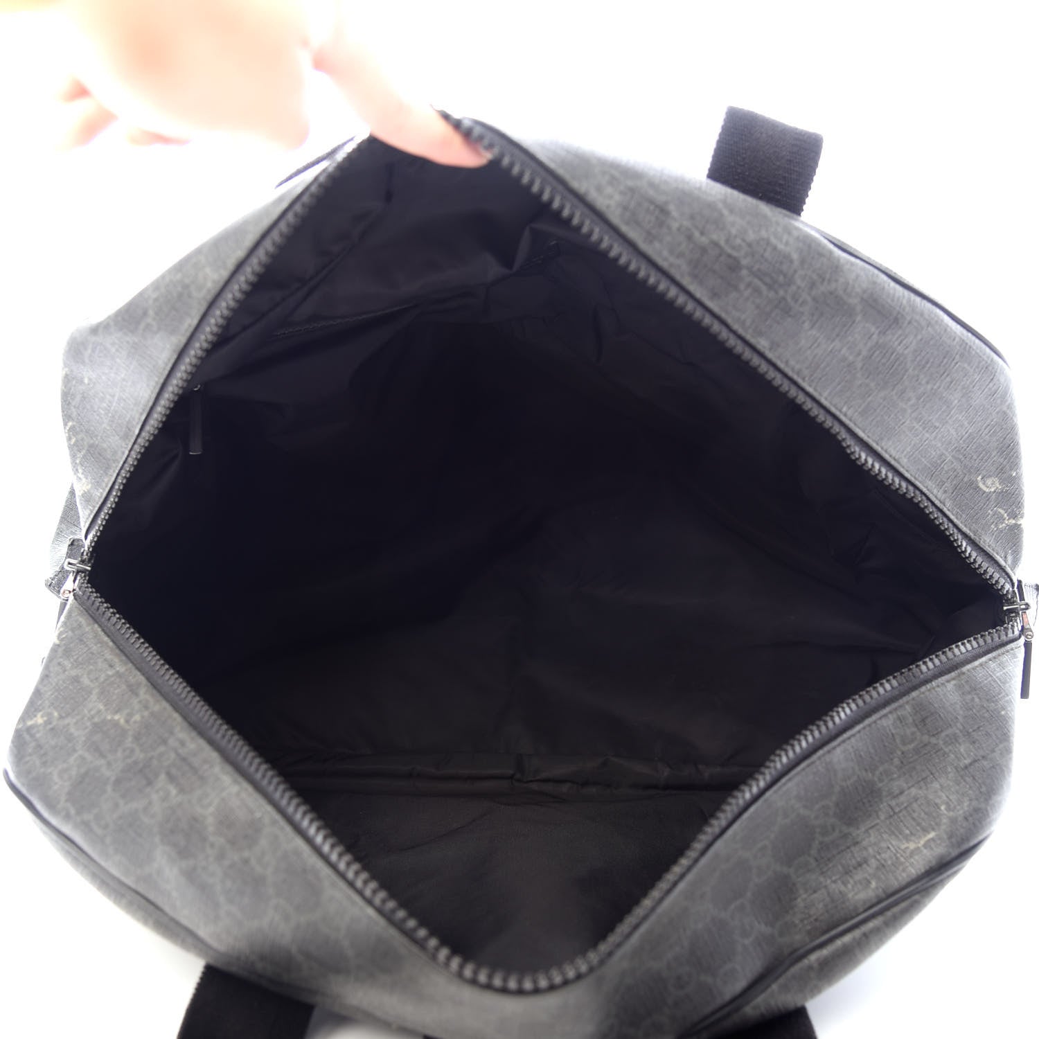 Gucci GG Supreme Monogram Large Duffle Black Grey 4 of 10