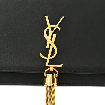 Saint Laurent Smooth Calfskin Classic Monogram Kate Tassel Chain Wallet Black 7 of 9
