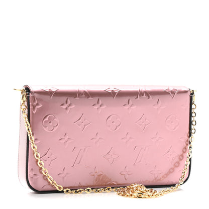 Louis Vuitton Vernis Pochette Felicie Chain Wallet Metallic Pale Pink 5 of 10