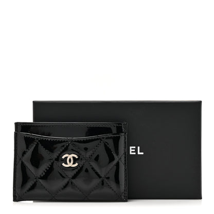 Chanel Patent Calfskin Quilted Card Holder Black 9 of 9