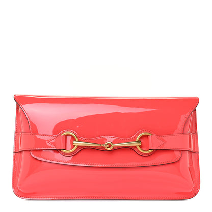 Gucci Patent Large Bright Bit Clutch Begonia Pink 1 of 10