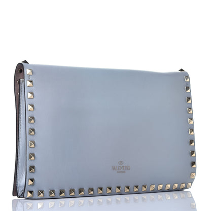 Valentino Garavani Nappa Rockstud Wristlet Clutch Water Sky 3 of 10