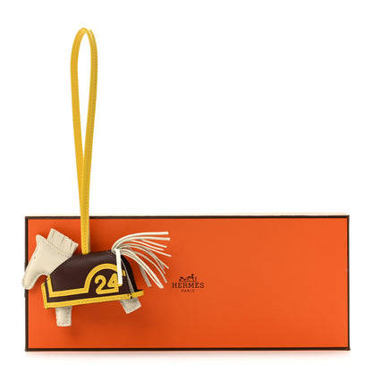 Hermes Milo Lambskin Grigri Rodeo Robeo 24 Bag Charm PM Craie Terre Jaune De Naples 4 of 4