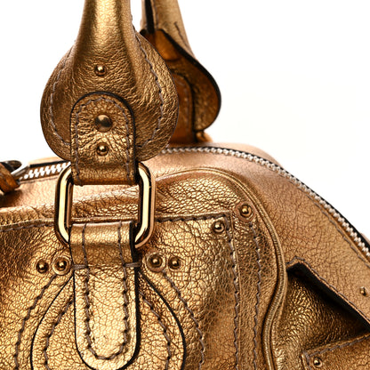Chloe Metallic Calfskin Crystal Paddington Satchel Gold 12 of 19