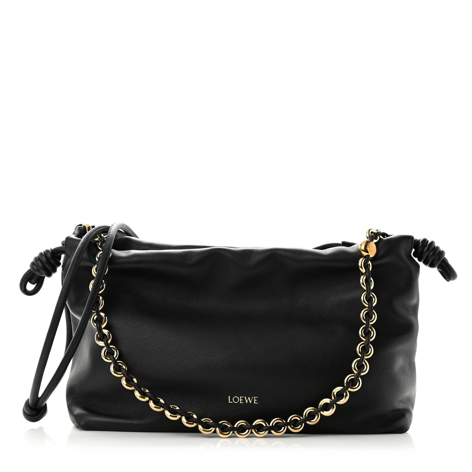 Loewe Mellow Nappa Donut Chain Flamenco Knot Clutch Black 1 of 9