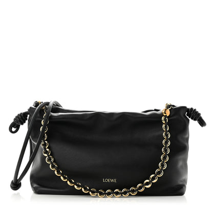 Loewe Mellow Nappa Donut Chain Flamenco Knot Clutch Black 1 of 9