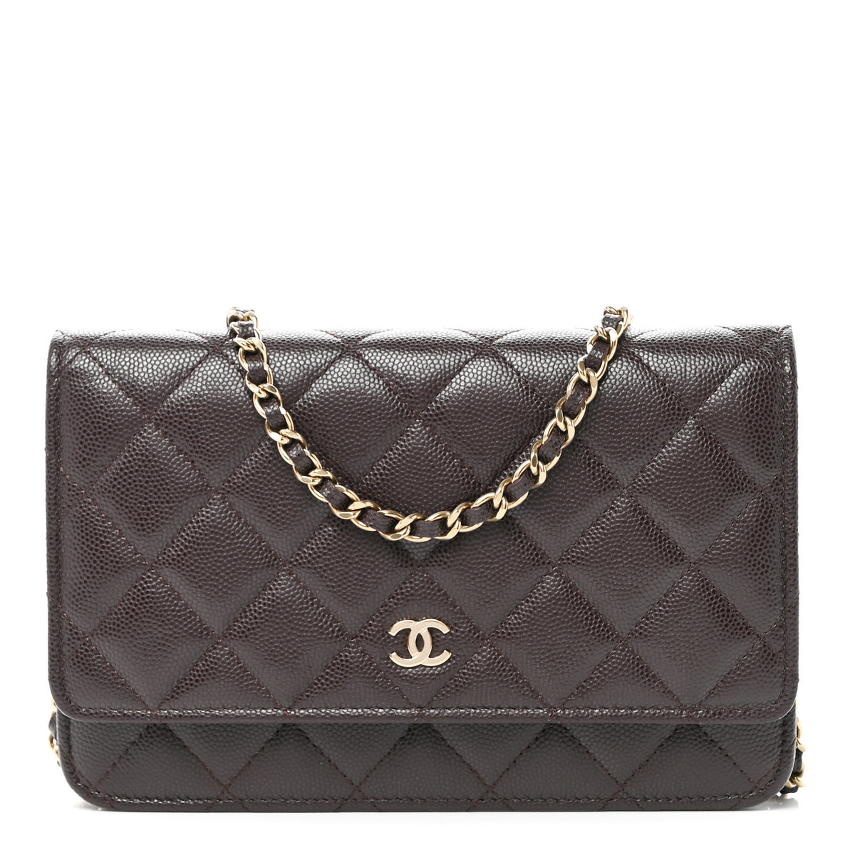 Chanel Caviar Quilted Wallet on Chain WOC Purple 1 of 12