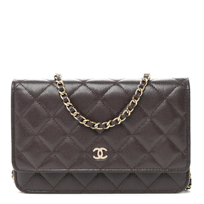 Chanel Caviar Quilted Wallet on Chain WOC Purple 1 of 12