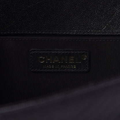Chanel Caviar Chevron Quilted Medium Boy Flap Black 8 of 11