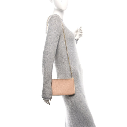 Louis Vuitton Empreinte Double Zip Pochette Beige Rose Creme 2 of 13