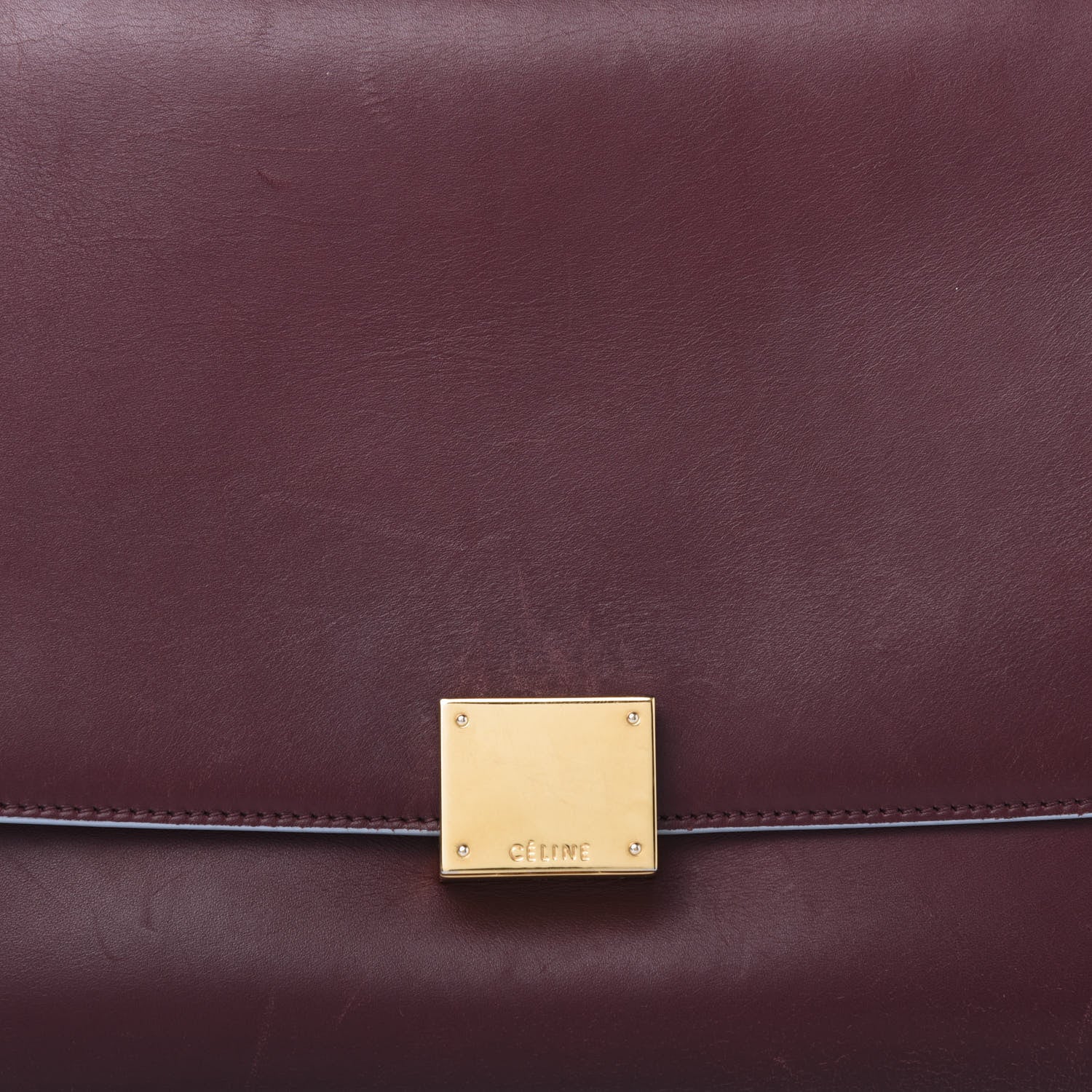 Celine Smooth Calfskin Small Bi-Color Trapeze Burgundy Azur 13 of 17