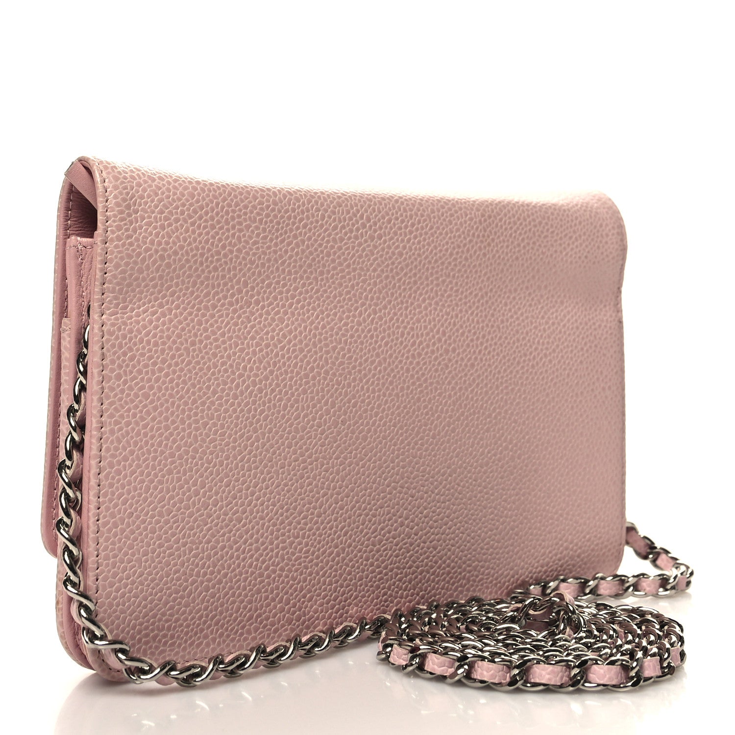 Chanel Caviar Timeless CC Wallet on Chain WOC Pink 3 of 11