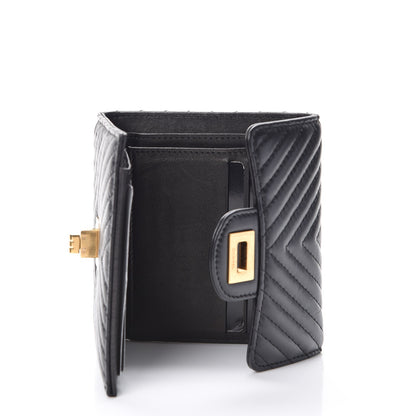 Chanel Aged Calfskin Chevron Reissue Compact Wallet Black 5 of 8