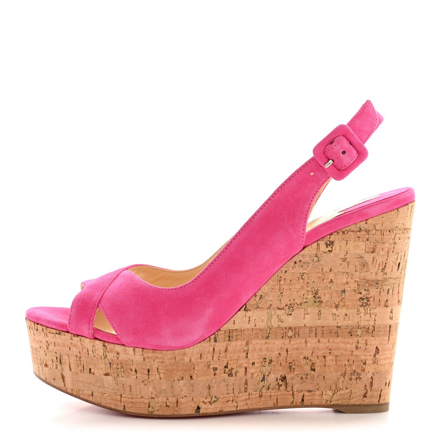 Christian Louboutin Suede Cork Reine De Liege 120 Wedges 38 Pinup 1 of 9