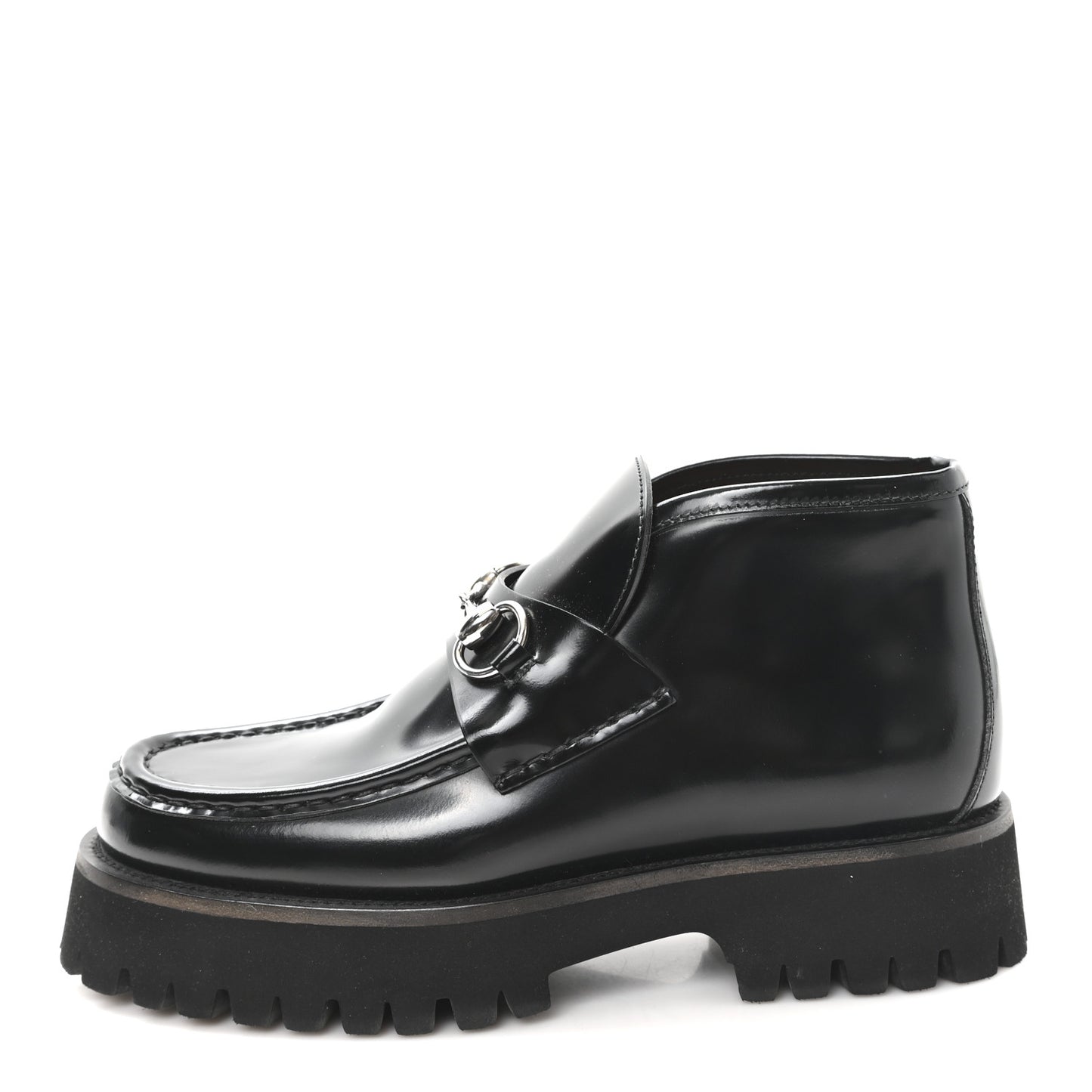 Cordovan Lux Womens Horsebit Platform Ankle Boots 37.5 Black
