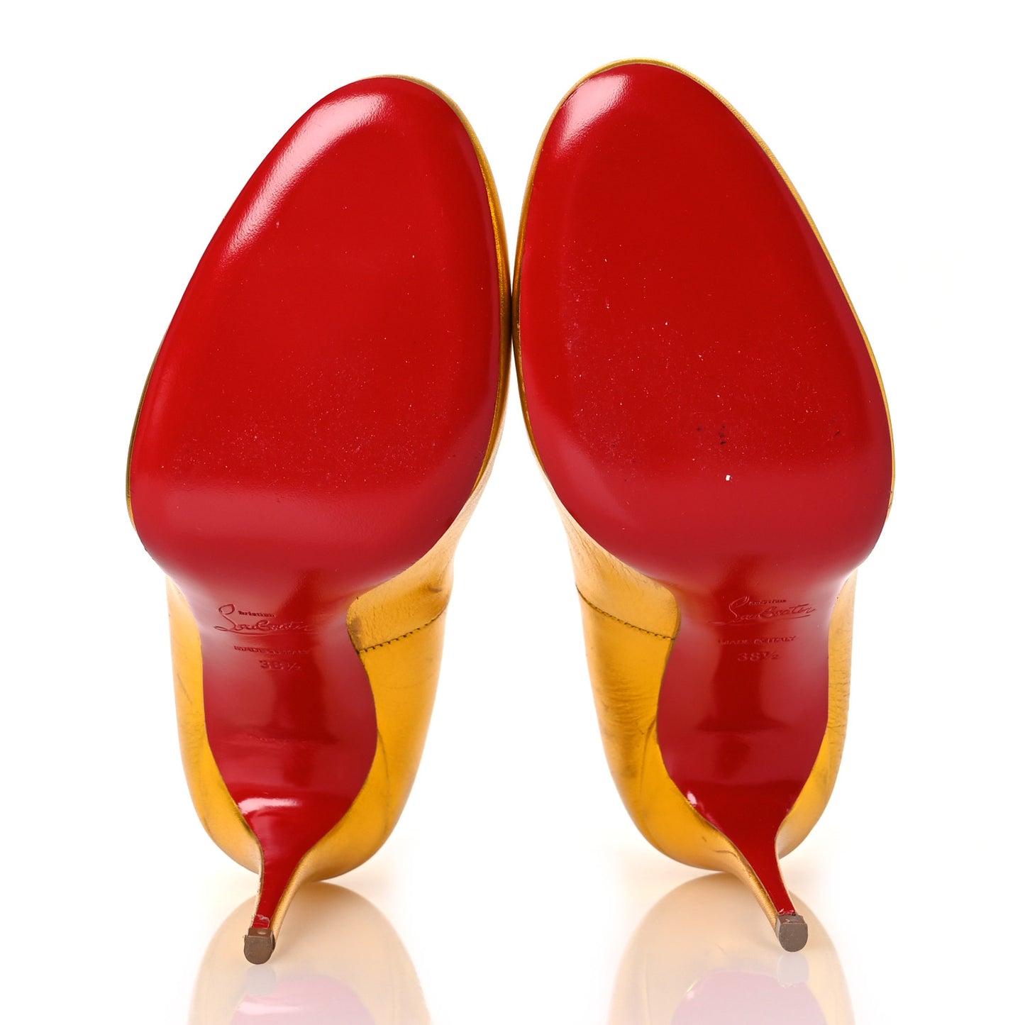 Metallic Crinkled Calfskin 100 Pumps 38.5 Gold