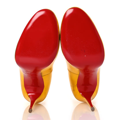Christian Louboutin Metallic Crinkled Calfskin 100 Pumps 38.5 Gold 7 of 15