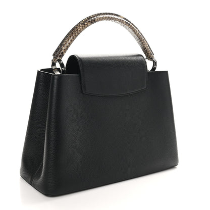 Louis Vuitton Taurillon Snakeskin Capucines MM Black 3 of 9