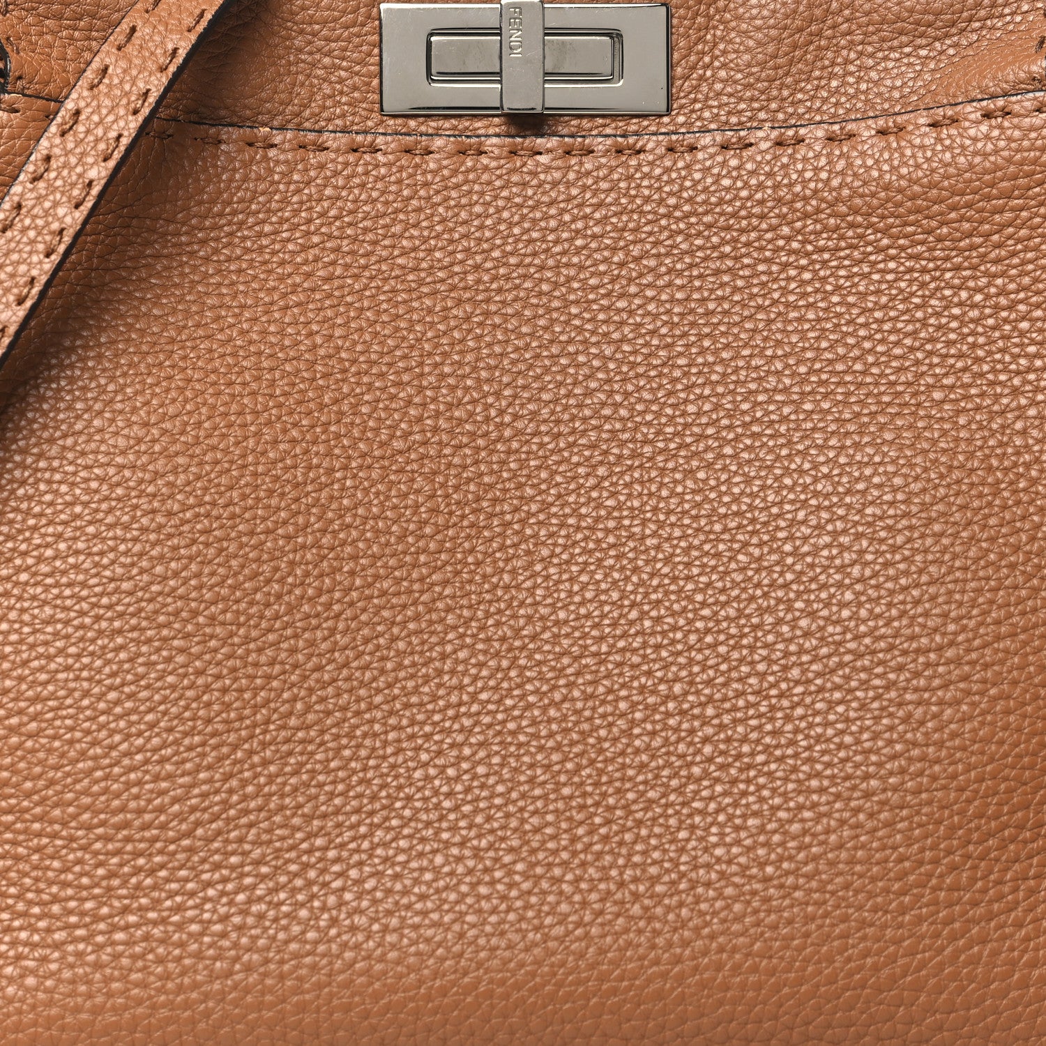 Fendi Cuoio Romano Selleria Bi-Color Medium Peekaboo Iconic Satchel Mou Deserto 8 of 11