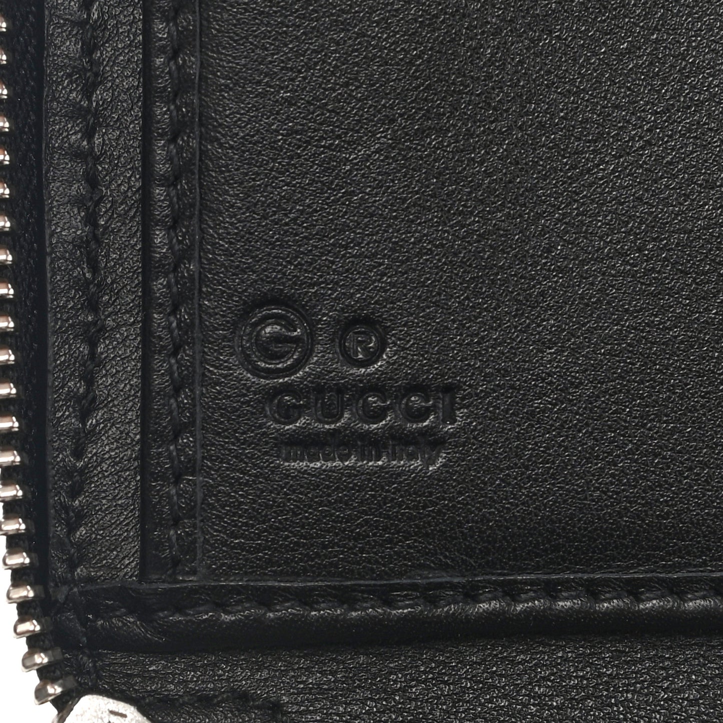 Microguccissima Large Zip Around Organizer Wallet Black