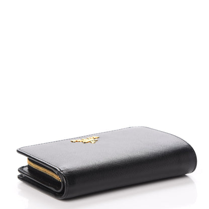 Prada Saffiano Compact Wallet Nero Black 4 of 9