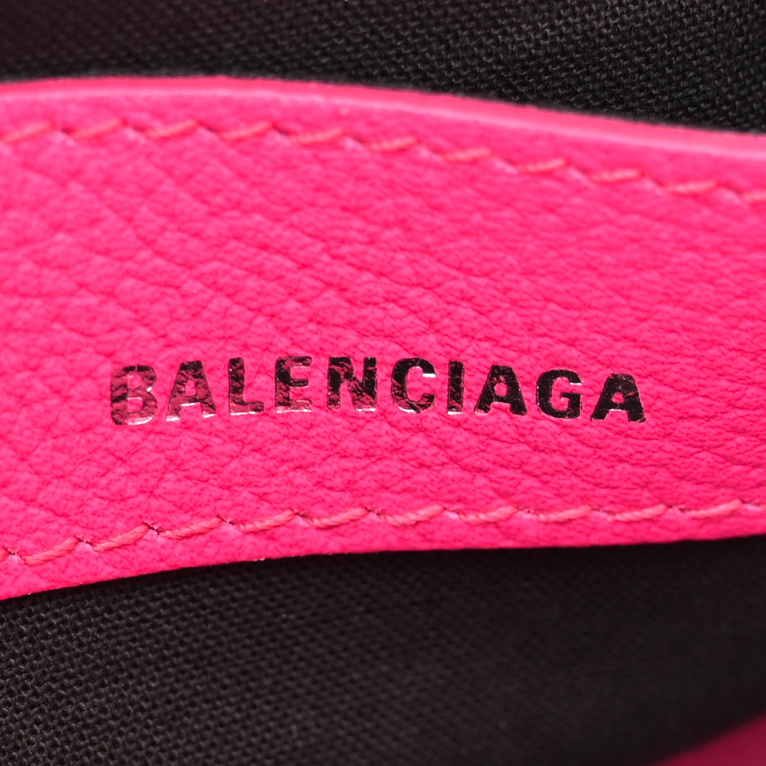 Balenciaga Signature Grained Calfskin Logo XXS Ville Top Handle Bag Fuchsia 6 of 10