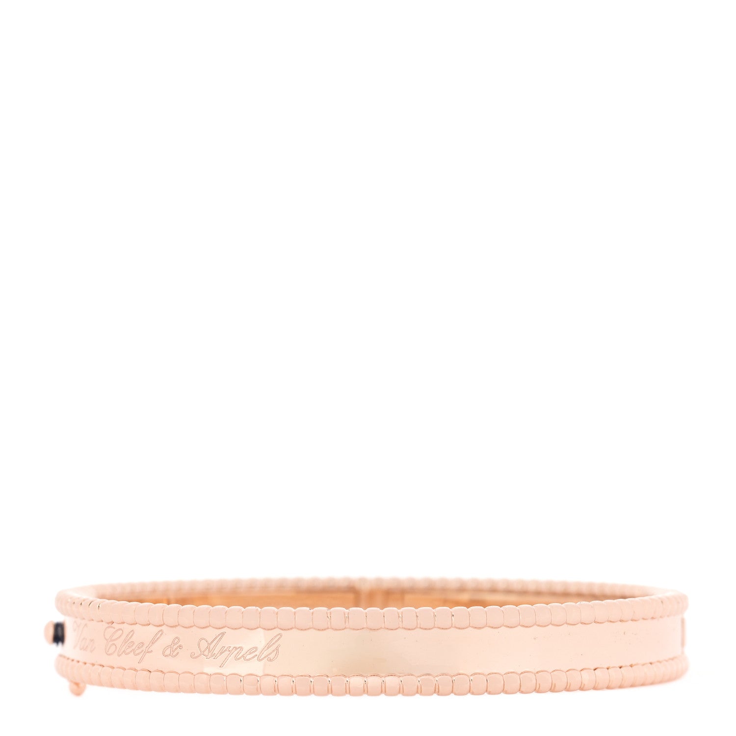 Van Cleef & Arpels 18K Rose Gold Perlee Signature Bangle Bracelet S 1 of 4