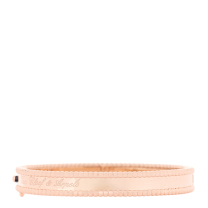 Van Cleef & Arpels 18K Rose Gold Perlee Signature Bangle Bracelet S 1 of 4