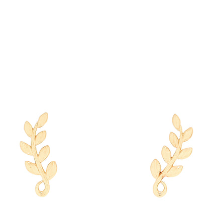 Tiffany 18K Yellow Gold Paloma Picasso Olive Leaf Climber Earrings 1 of 5