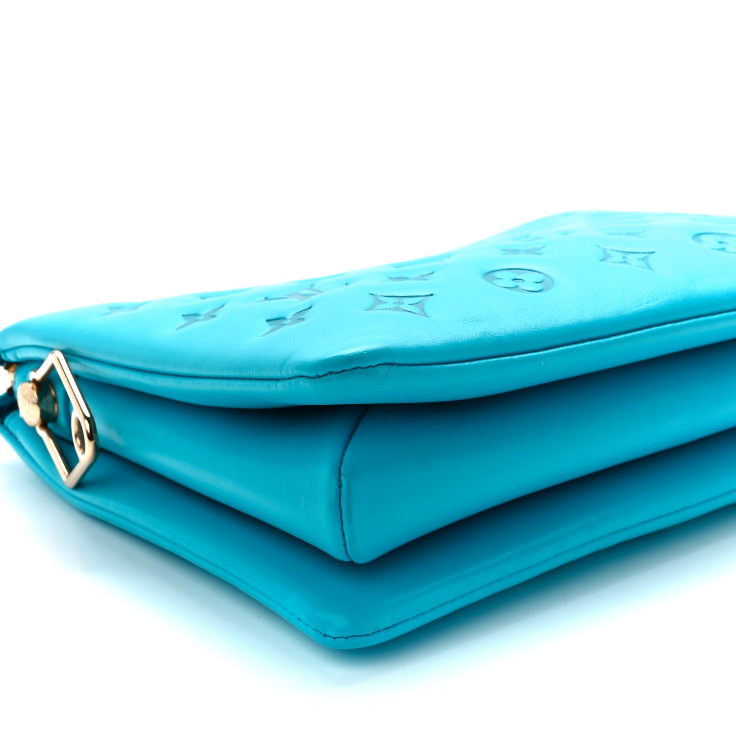 Louis Vuitton Lambskin Embossed Monogram Coussin PM Turquoise 8 of 10