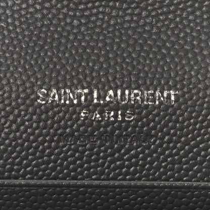 Saint Laurent Grain De Poudre Matelasse Chevron Small Monogram Envelope Wallet Fog 6 of 8