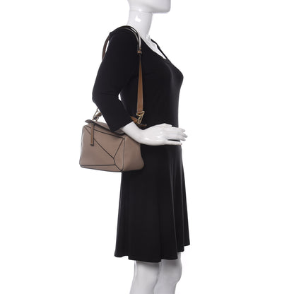 Loewe Grained Calfskin Small Puzzle Bag Sand Mink 2 of 9