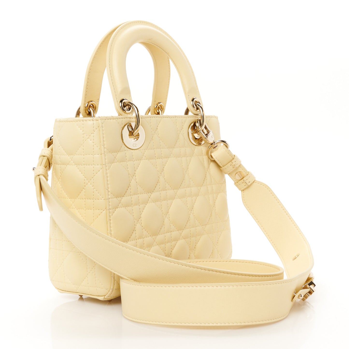 Lambskin Cannage Small My ABCDior Lady Dior Soft Yellow