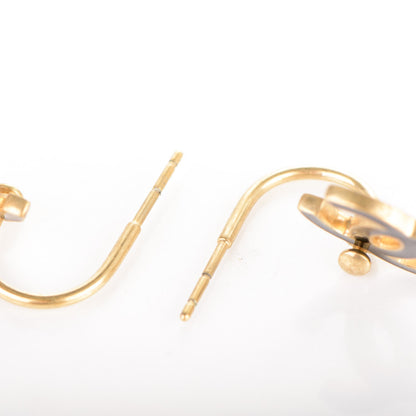 Chanel Enamel CC Dangle Earrings Black Light Gold 3 of 4