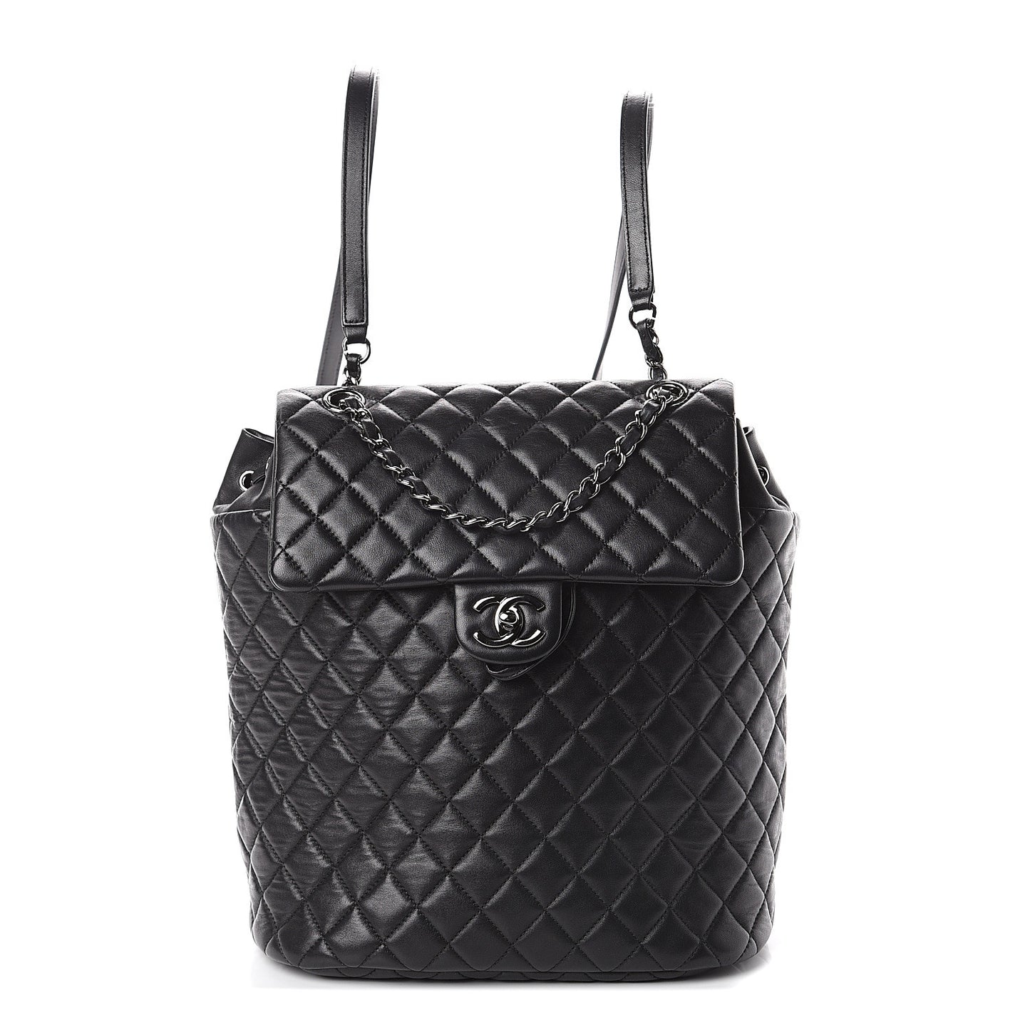 Lambskin Quilted Large Urban Spirit Backpack Black