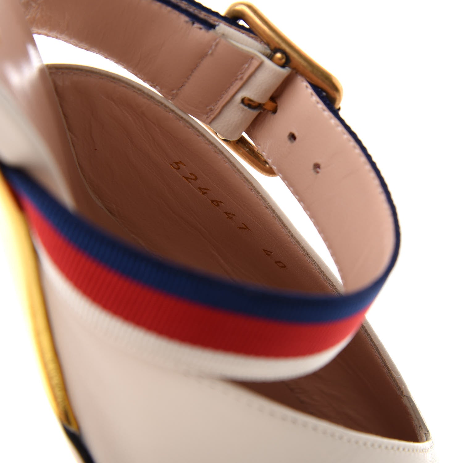 Gucci Malaga Kid Sylvie Web Bamboo Low Heel Mules 40 White 10 of 11