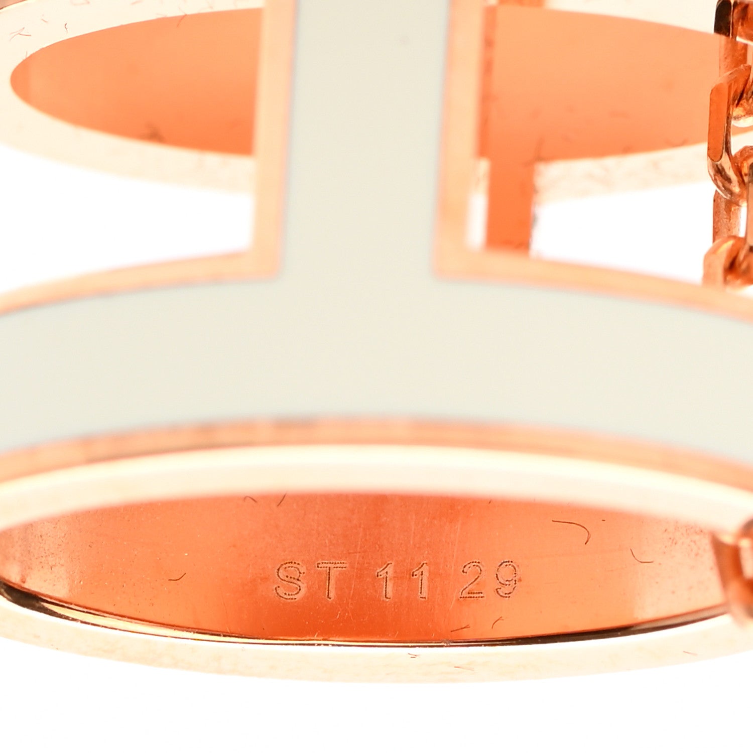 Hermes Lacquered Rose Gold Pop H Pendant Necklace White 7 of 7