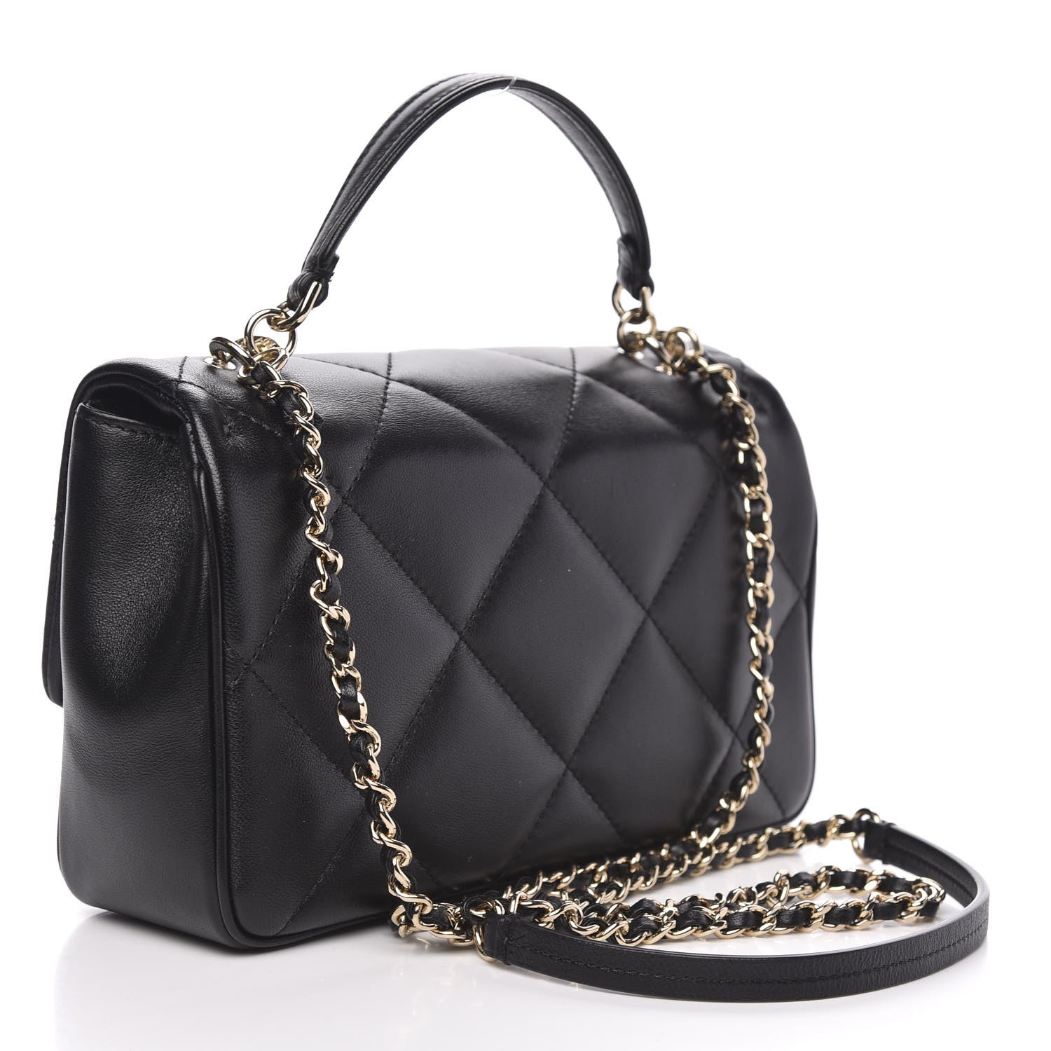 Chanel Lambskin Quilted Small Easy Carry Flap Black 3 of 12