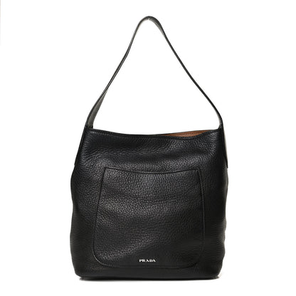 Prada Cervo Hobo Black Cammell 1 of 10