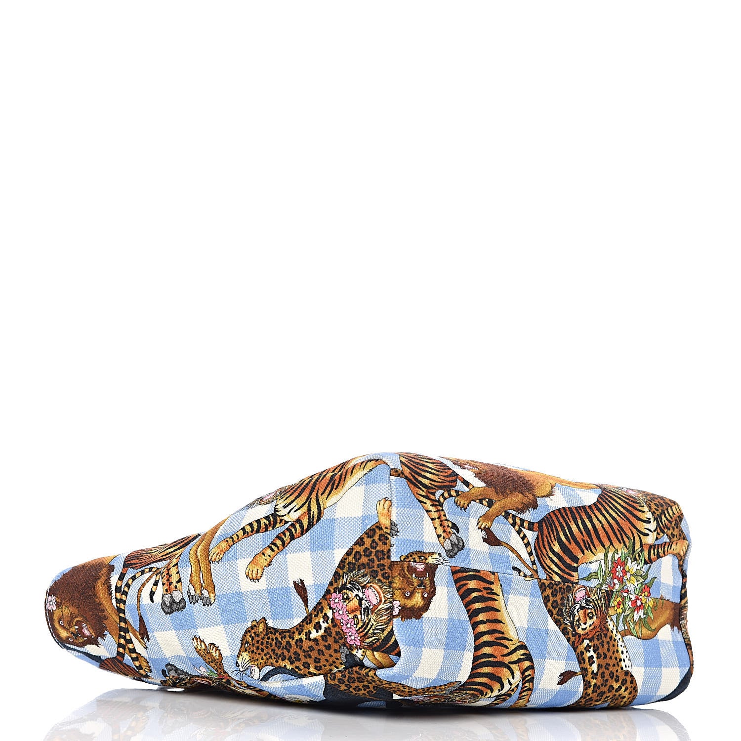 Gucci Canvas Kids Felines Vichy Print Tote Clear Sky Blue 4 of 10
