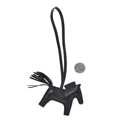 Hermes Milo Lambskin Grigri Rodeo Horse Bag Charm PM So Black 2 of 4