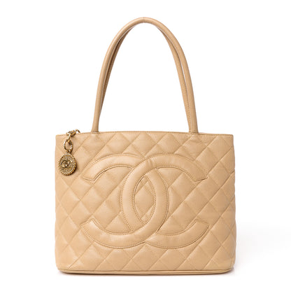 Chanel Caviar Quilted Medallion Tote Beige 1 of 13
