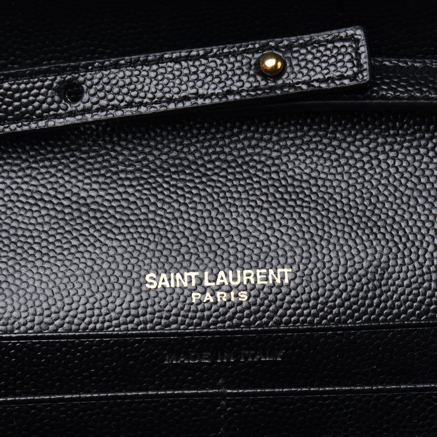 Grain De Poudre Matelasse Chevron Monogram Chain Wallet Black