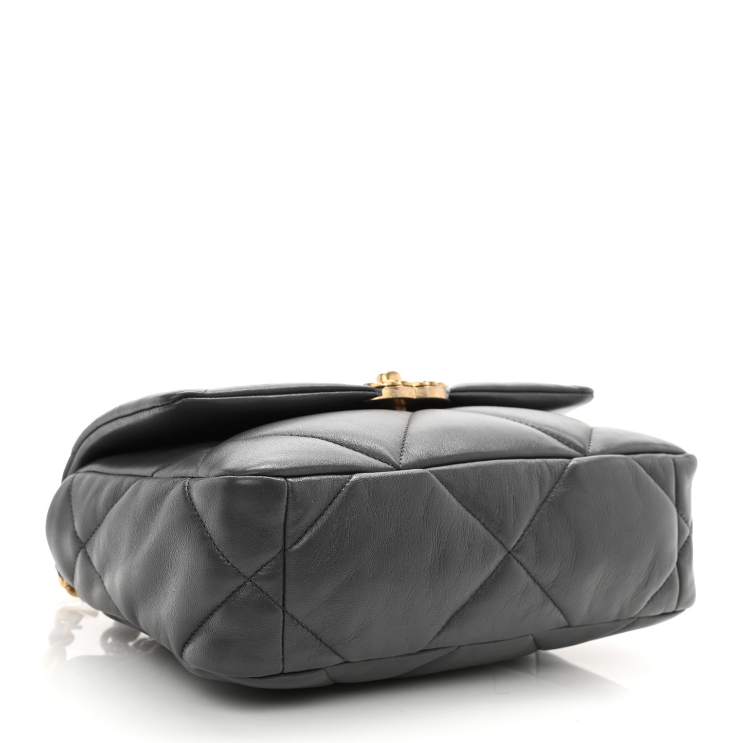Lambskin Quilted Medium Chanel 19 Flap Dark Grey