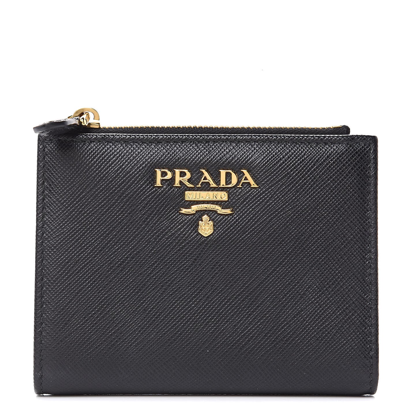 Saffiano Metal Compact Wallet Black