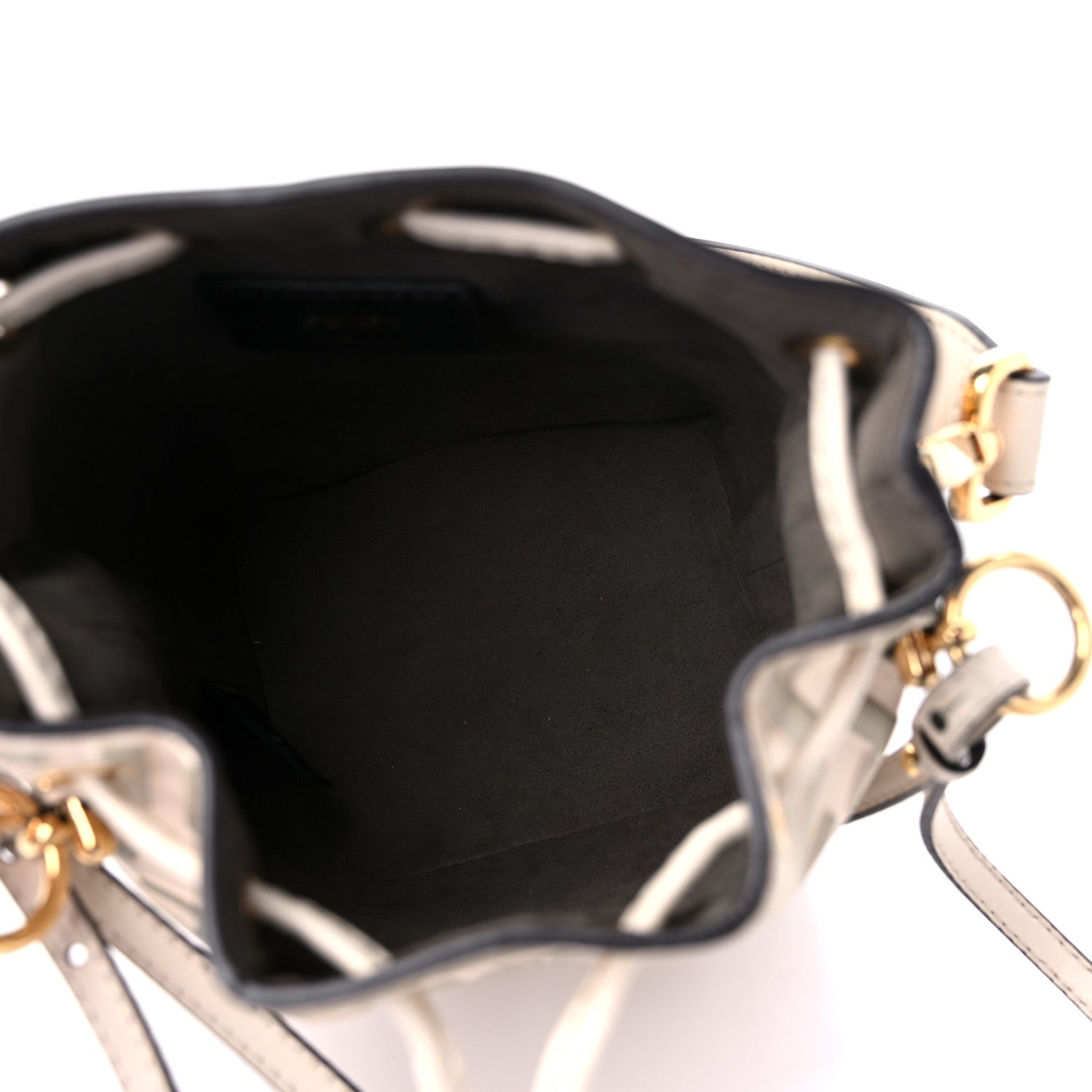 Fendi Vitello Liberty F is Fendi Bi-Color FF 1974 Embossed Mini Mon Tresor Bucket Bag Camelia Mandorlo 5 of 11