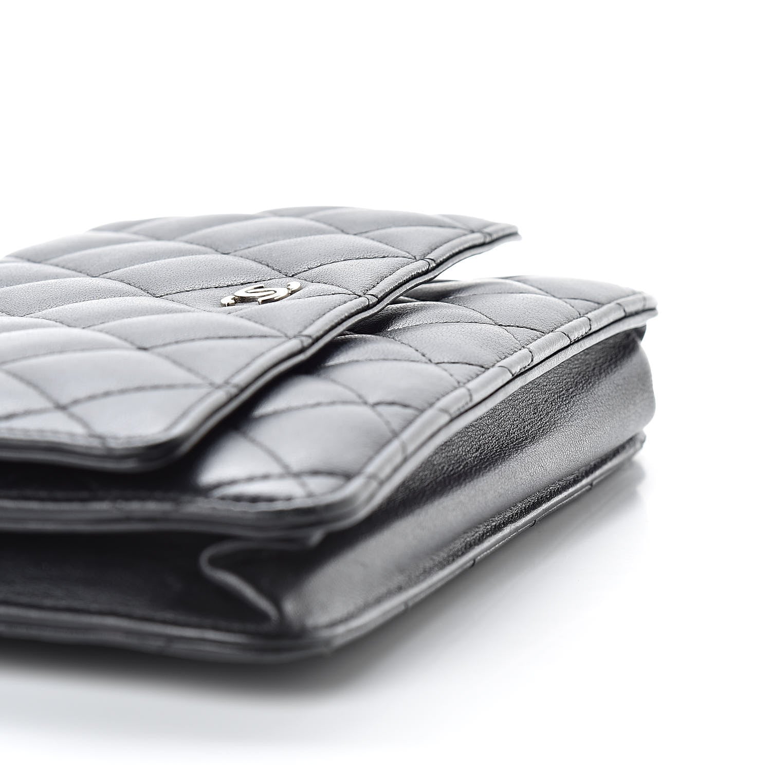 Chanel Lambskin Quilted Wallet On Chain WOC Black 14 of 15