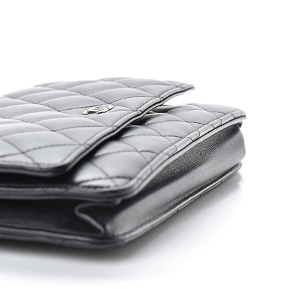 Chanel Lambskin Quilted Wallet On Chain WOC Black 14 of 15